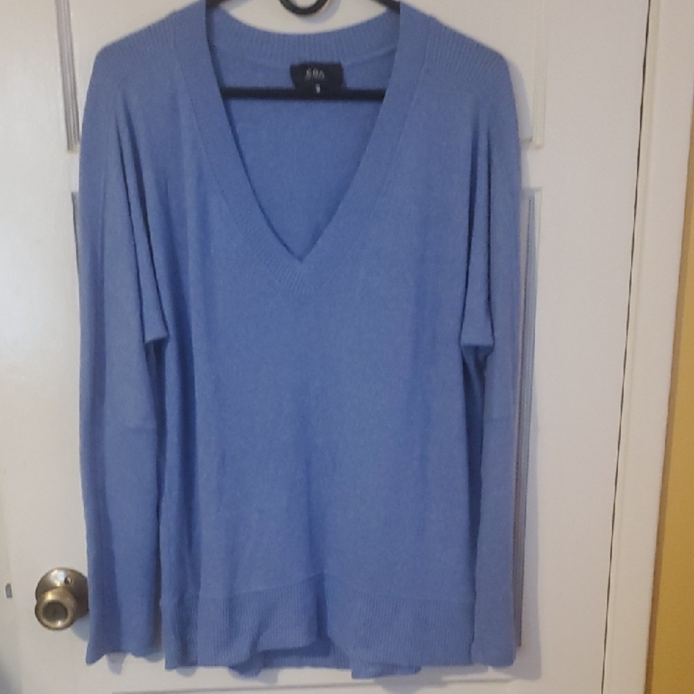 Antropologie COA Sky Blue V-Neck Knit Top